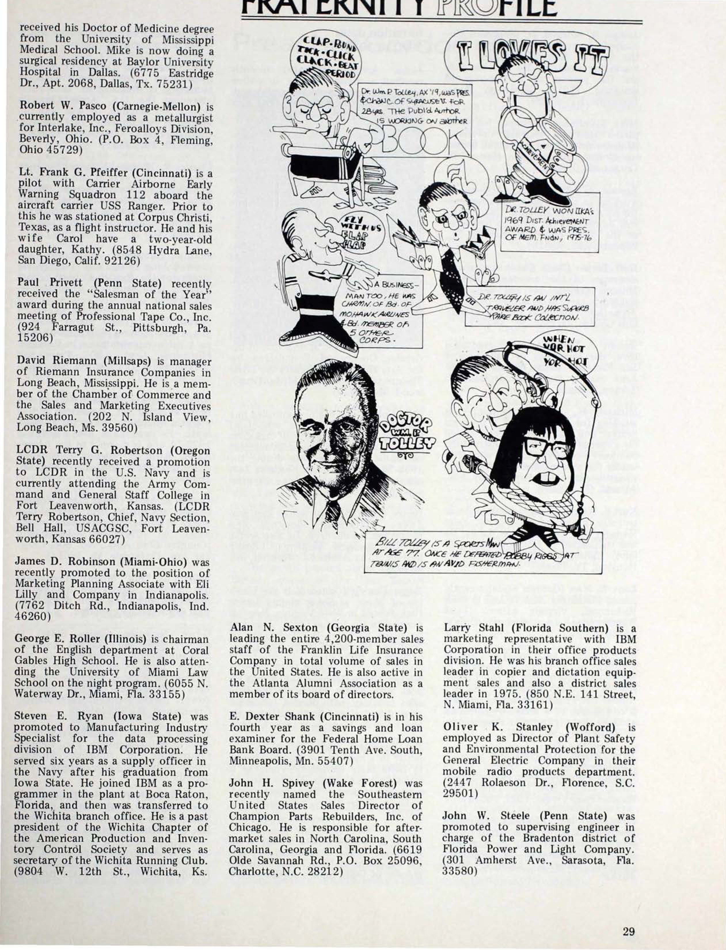 Pike Profile, September 1976, William P. Tolley